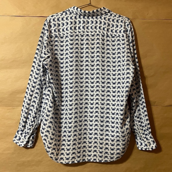 Frank & Eileen | Linen Crab Print Eileen Relaxed Button-Up Shirt Size XS - Picture 9 of 13